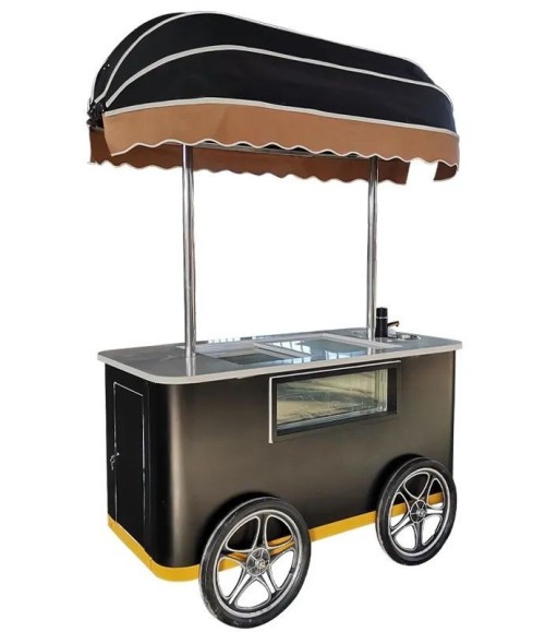 Commercial Ice Cream Cart with Freezer Bucket/Pan Ice Cream Popsicle Cart for Sale