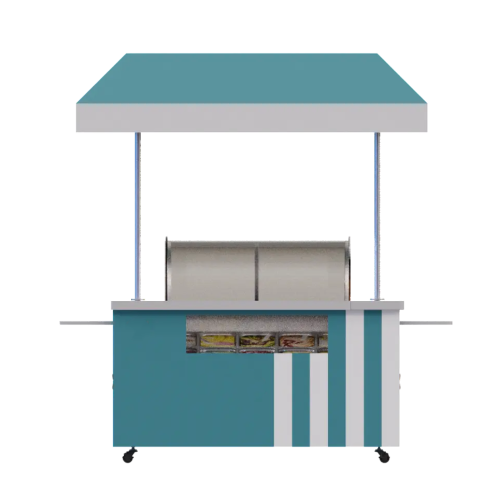 Customized Commercial Mobile Ice Cream Trolley Hand Push Vending Mobile Food Cart