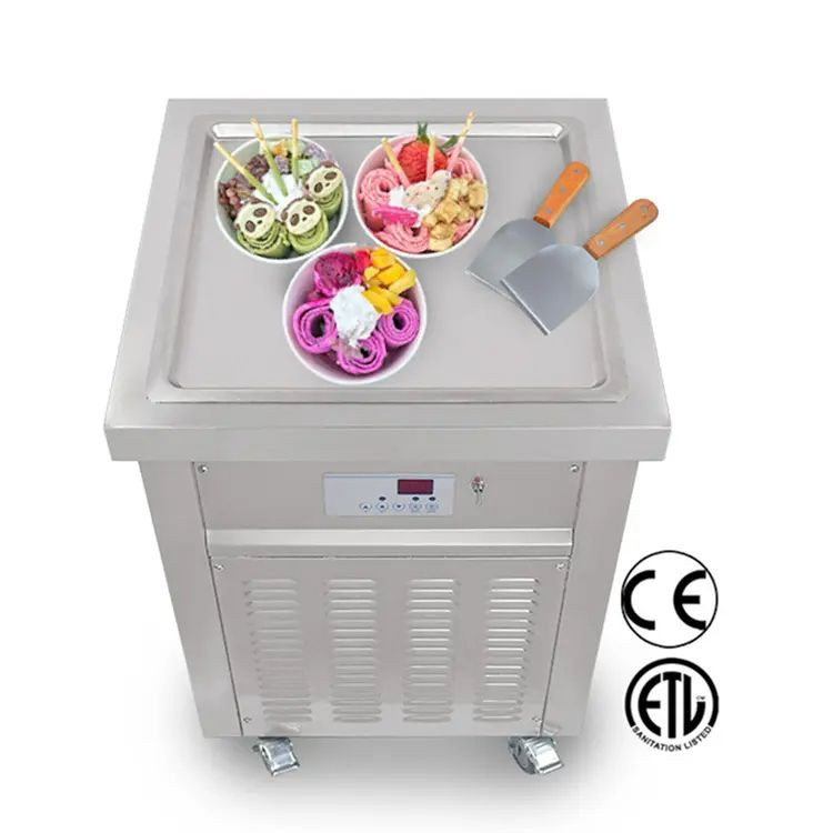 600S Street Food Solid Frozen Fried Ice Cream Fried Fruit Ice Cream Yogurt Roll Machine