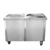 2000 Double Round Pan Stainless Steel Commercial Frozen Ice Cream Rolls Making Machine Fried Ice Cream Machine