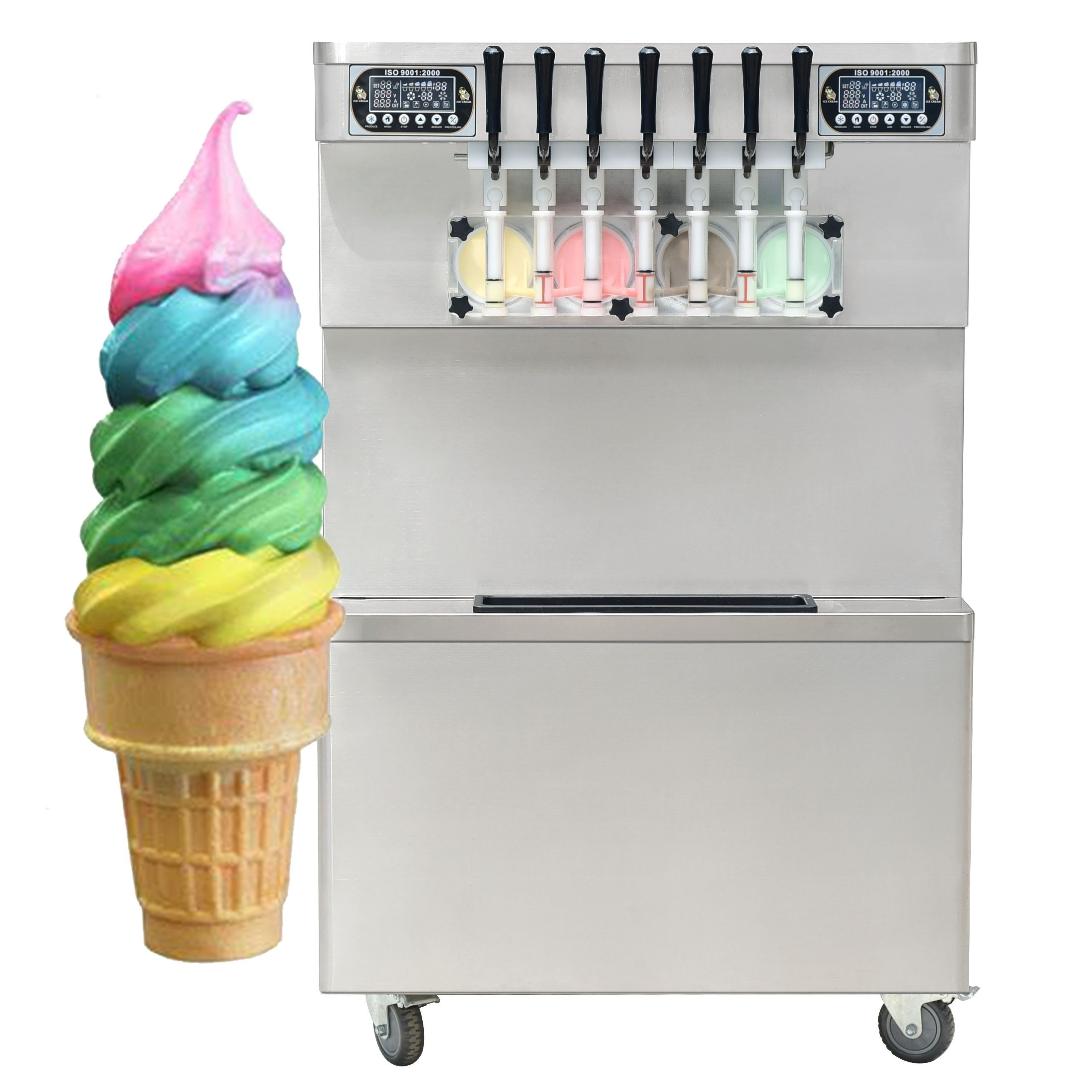 ICM-395 Commercial 7 Flavors Soft Ice Cream Machine/Ice Cream Maker / Frozen Yogurt Ice Cream Machine Maker