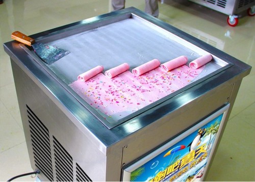 CBJ58/68 Commercial Ice Cream Flat Pan Rolled Instant Stir Fry Ice Cream Machine for Business