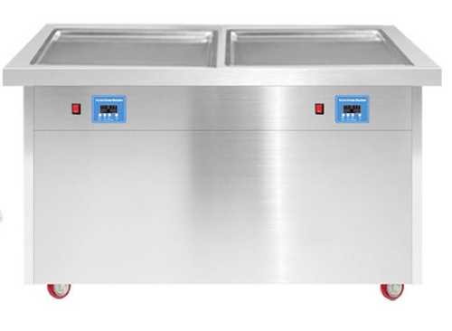 PF2S Automatic Double Square Pans Fried Ice Cream Rolls Making Machine