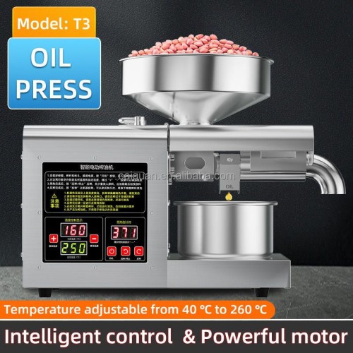 T3 Oil Pressing Machine Peanuts Sesame Sunflower Seeds Cold Oil Press Machine Mini Oil Press for Business