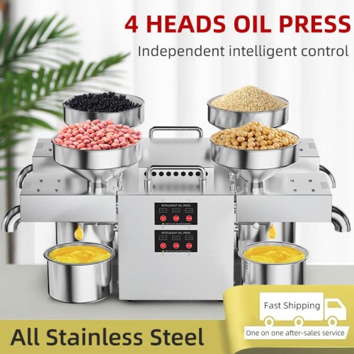 B04 Commercial Automatic Cold Oil Press Machine Sunflower Sesame Peanut Seeds Oil Pressing Machine