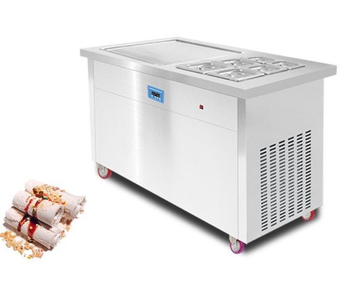 PF1S-6C Fruit Flavor Cold Plate Ice Cream Machine with 6 Buckets Rolled Fried Ice Cream Machine