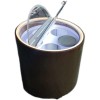 Commercial Ice Cream Bucket Display Cabinet Showcase Gelato Round Barrel Showcase with freezer