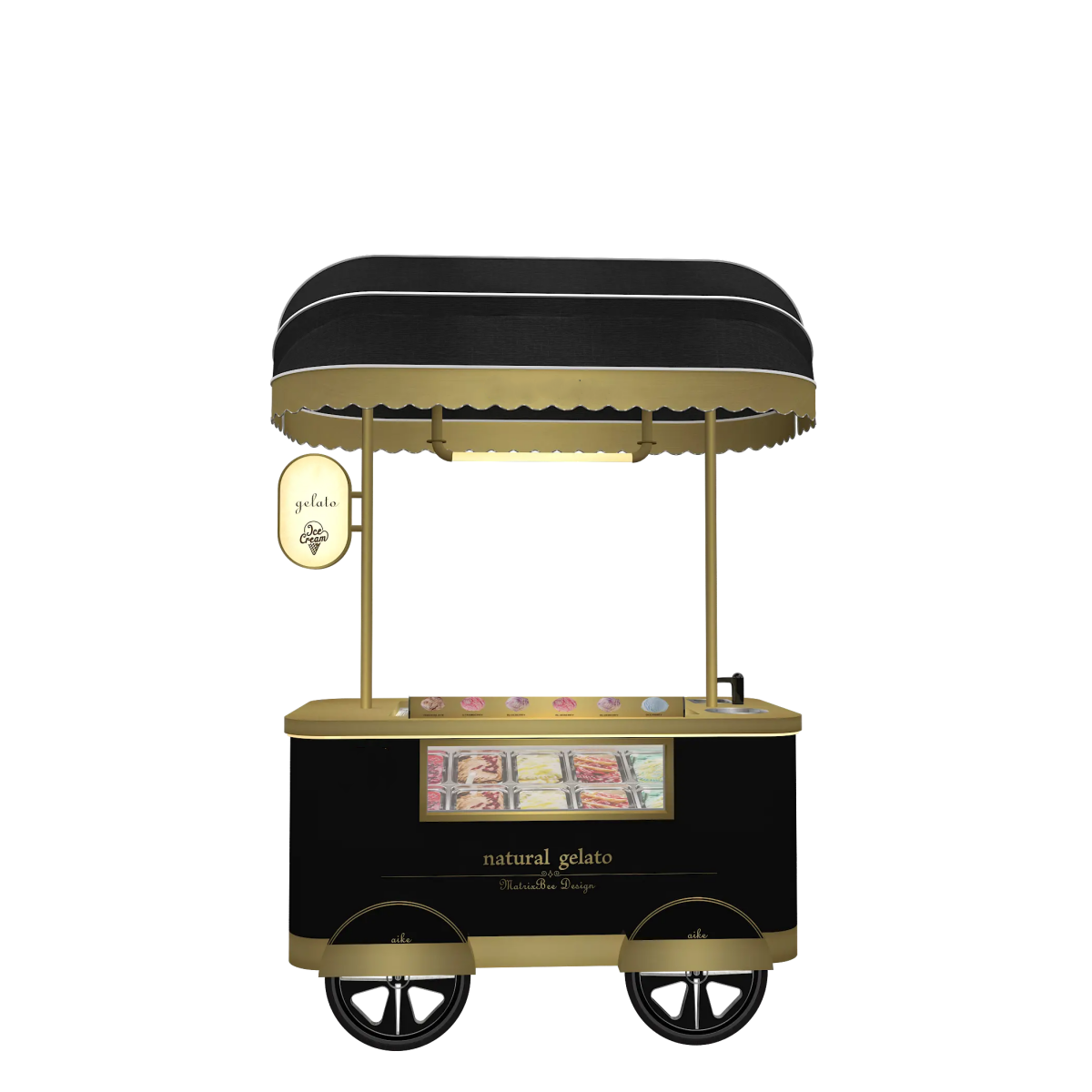 Commercial Ice Cream Cart with Freezer Bucket/Pan Ice Cream Popsicle Cart for Sale