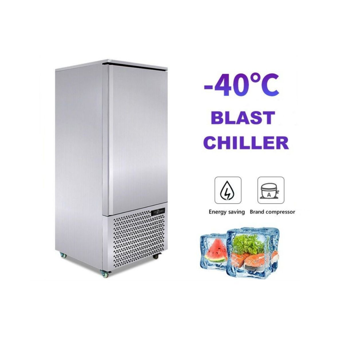 Commercial Cooling Device 15 Trays Blast Freezer -40 Fast Chiller Ice Cream Blast Freezer for Frozen Food