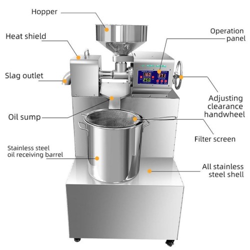 P30 Large Capacity Commercial Oil Press Machine for Sunflower & Sesame Seeds Cold Pressing Technology Plant Material