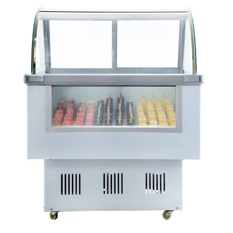 Commercial Popsicle Ice Cream Gelato Display Showcase with Freezer Gelato Display Cabinet Customized Color