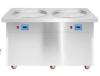 PF2R Double Round Pans Fried Ice Cream Rolls Making Machine Frozen Yogurt Maker Ice Cream Machine