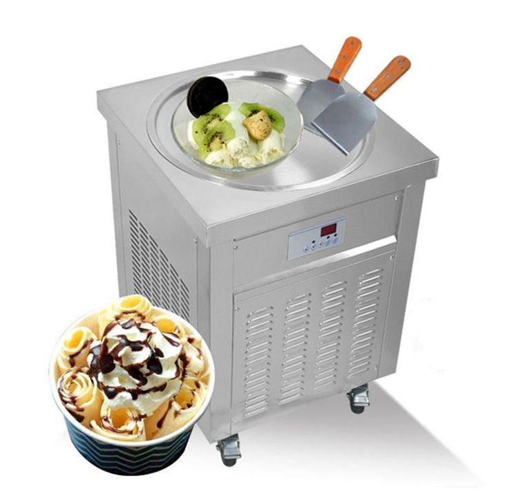 600 Single Pan Stainless Steel Frozen Ice Cream Rolls Fried Ice Cream Machine Ice Roll Machine