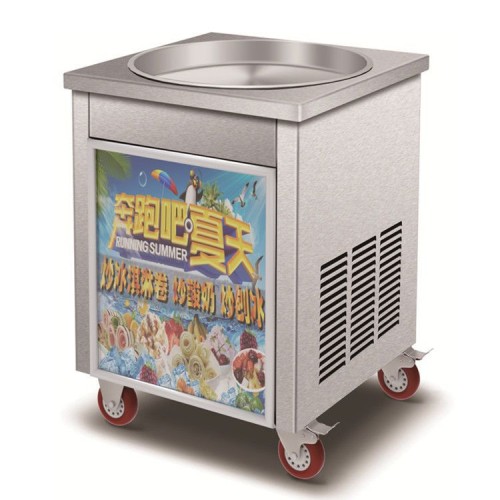 CBJ58/68 Commercial Ice Cream Flat Pan Rolled Instant Stir Fry Ice Cream Machine for Business