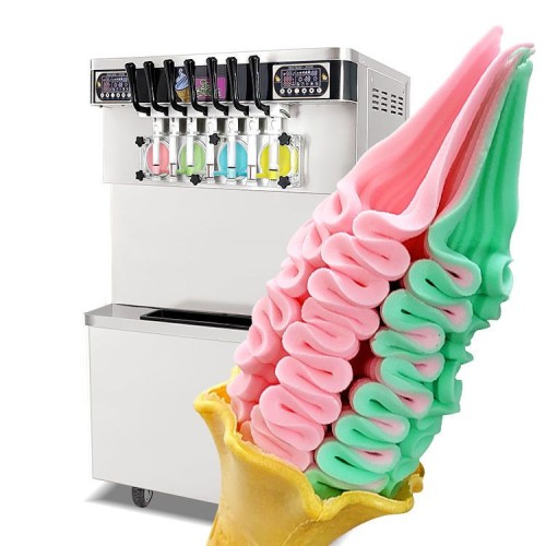 ICM-395 Commercial 7 Flavors Soft Ice Cream Machine/Ice Cream Maker / Frozen Yogurt Ice Cream Machine Maker