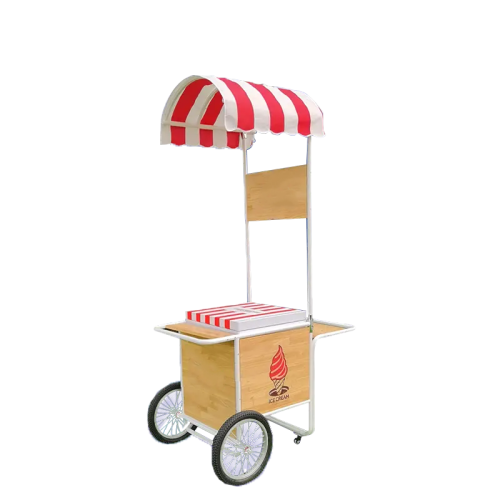 Customized Version Mobile Food Hand Push Cart Display Cabinet Mobile Food Cart