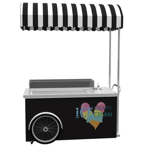 Commercial Customized Small Ice Cream Popsicle Cart Push Cart Gelato Vending Cart