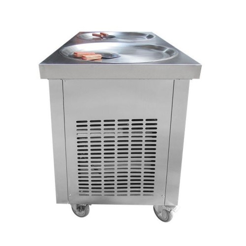 2000 Double Round Pan Stainless Steel Commercial Frozen Ice Cream Rolls Making Machine Fried Ice Cream Machine