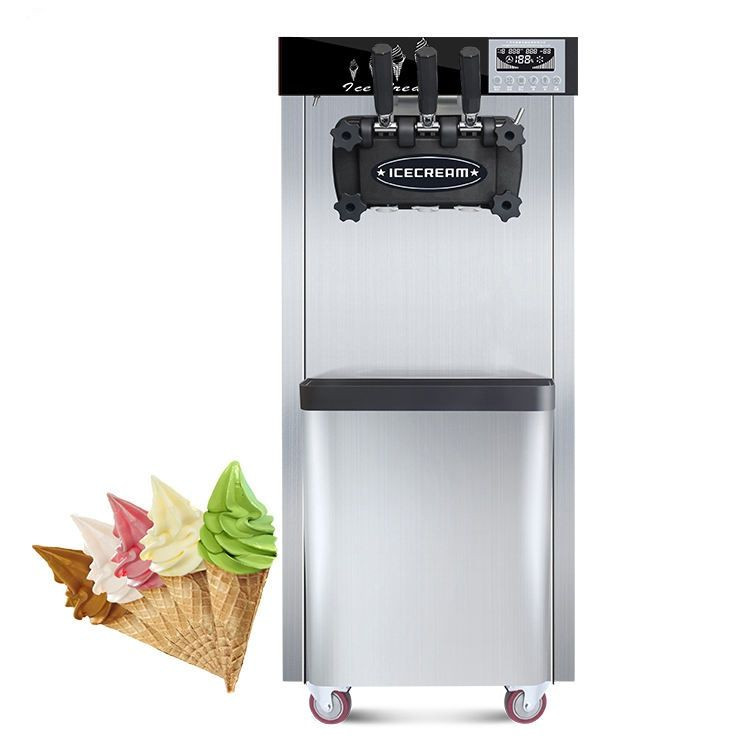 618DB Vertical Large Output Main Compressor 3 Flavors Soft Ice Cream Making Machine Soft Serve Make Machine