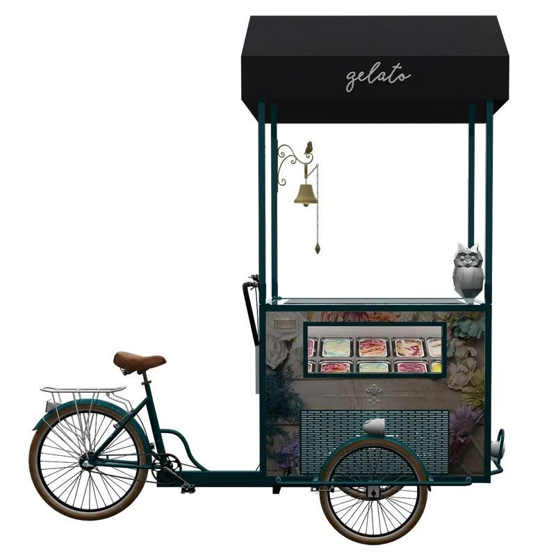 Commercial Outdoor Mobile Retail Gelato Popsicle Ice Cream Cart Cusomized Color