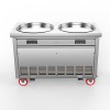 CBJ67 Commercial Stainless Steel Double Round Flat Pan Frying Pan Ice Cream Machine