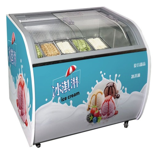 Customized Commercial Ice Cream Display Showcase with Freezer Gelato Display Cabinet