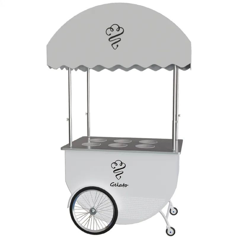Fully Equipped Mobile Outdoor Hand Push Cart Display Trolley Mobile Cart