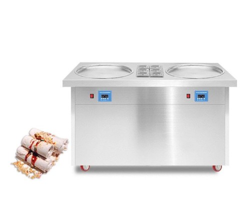 PF2R-6C Fried Ice-cream Roll Cart Rolled Ice Cream Maker Machine Fry Cold Plate Ice Cream Roll Cart Machine