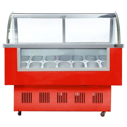 Commercial Popsicle Ice Cream Gelato Display Showcase with Freezer Gelato Display Cabinet Customized Color