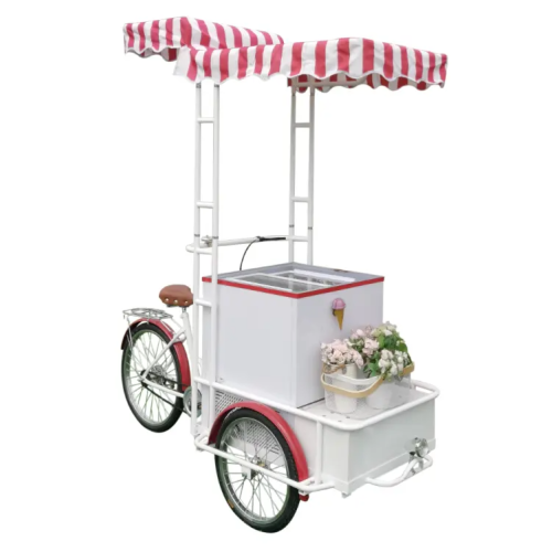 Mobile Food Trailer Cake Showcase Tricycles Cart for Ice Cream Popsicle