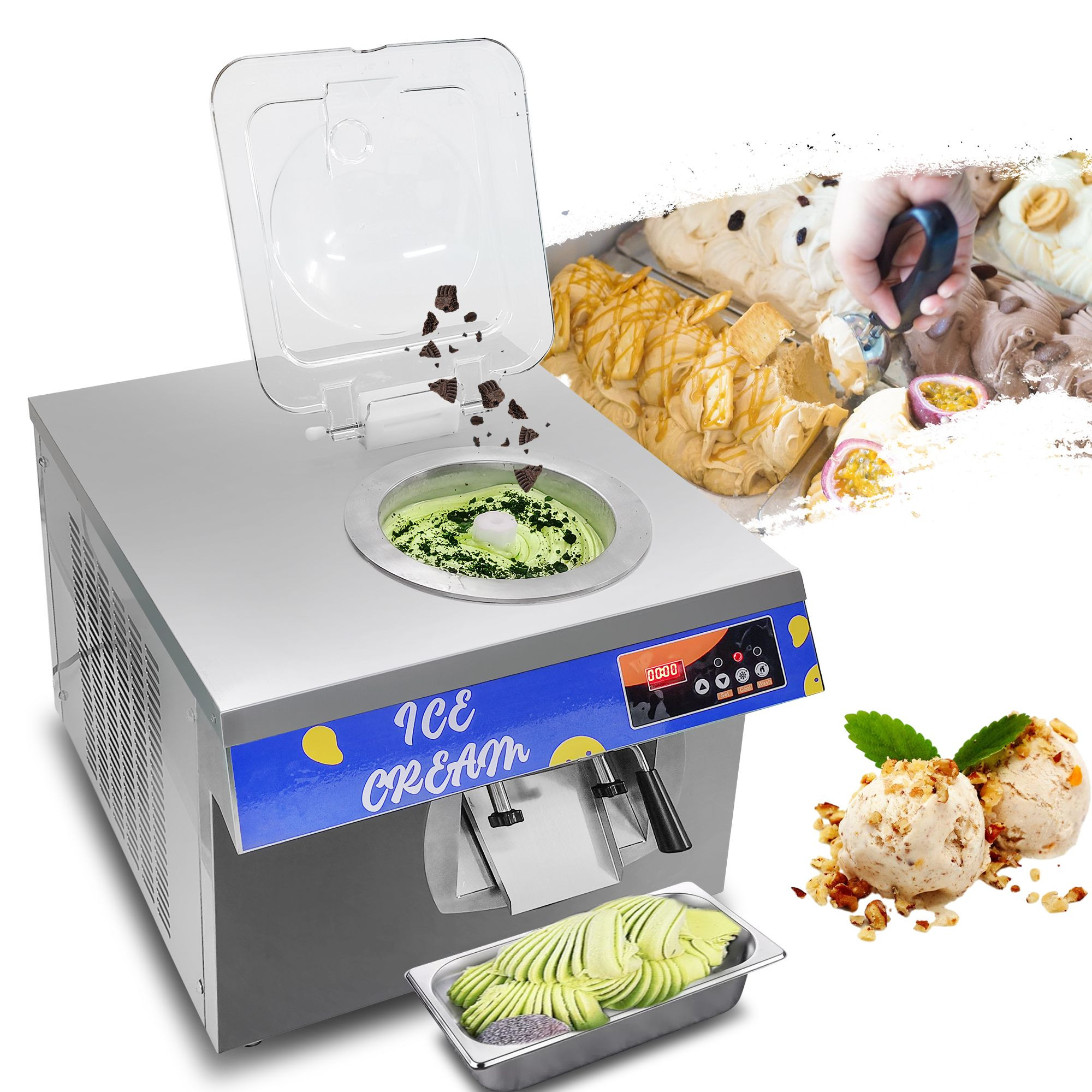 6L Commercial Hard Serve Ice Cream Making Machine Automatic Gelato Hard Ice Cream Maker