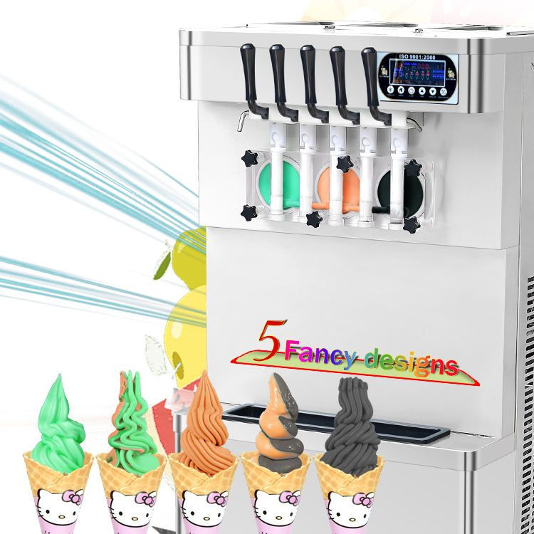 ICM-390 Vertical 5 flavors Commercial Floor Standing Smoothie Machine/Frozen Dessert Maker Machine