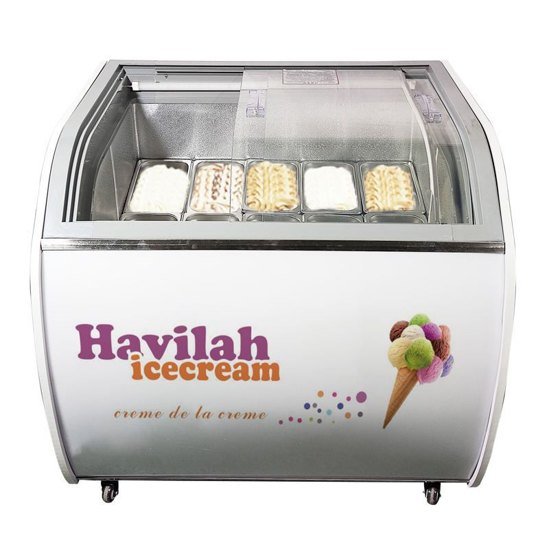 Customized Commercial Ice Cream Display Showcase with Freezer Gelato Display Cabinet