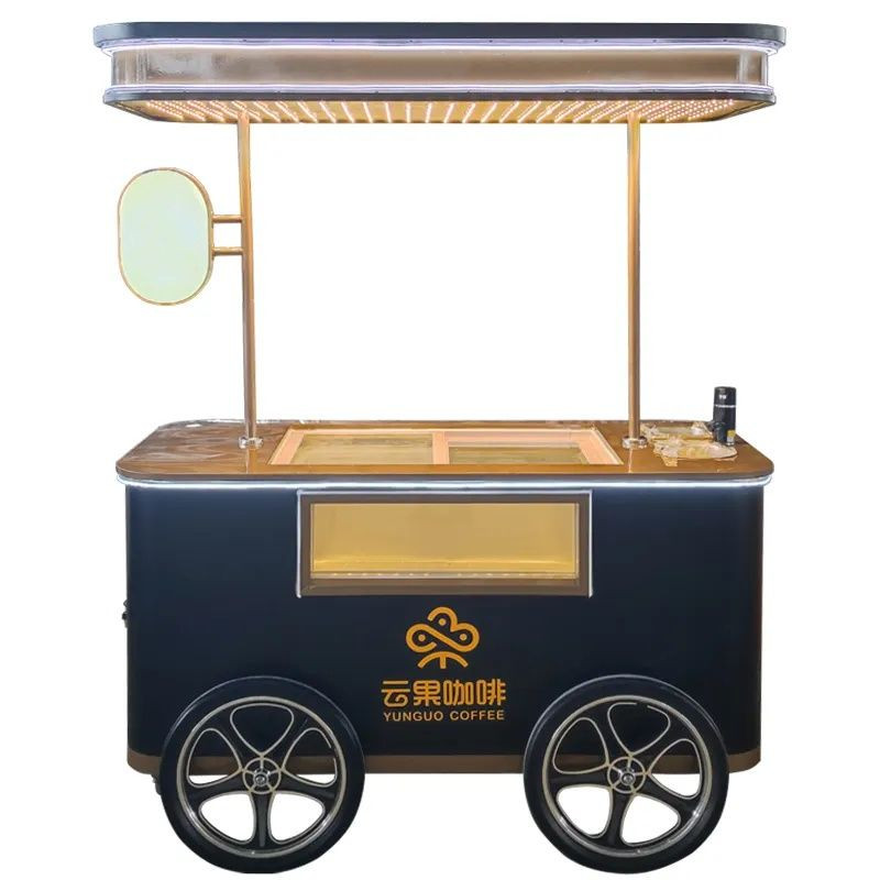 Commercial 110V/220v Italian Ice Cream Display Booth Cart with Freezer Ice Cream Cart