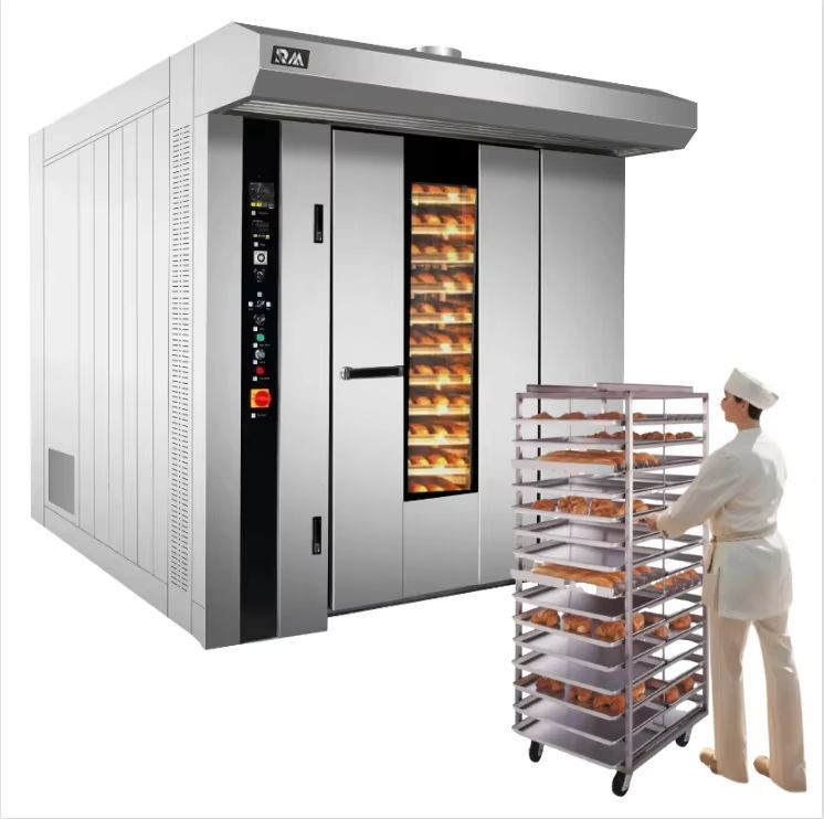 Commercial 64 Trays Diesel Rack Rotary Oven Industrial Rotary Oven