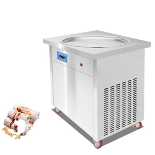 PF1R Single Round Pan Fried Ice Cream Roll Machine Intelligent Temperature Control Fried Ice Cream Machine