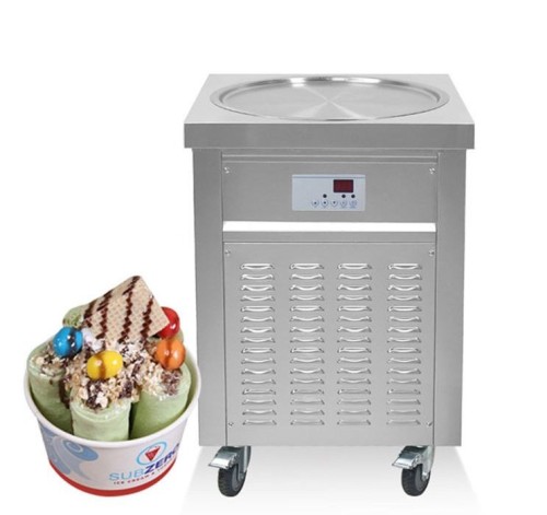 600 Single Pan Stainless Steel Frozen Ice Cream Rolls Fried Ice Cream Machine Ice Roll Machine