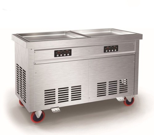 CBJ69 Commercial Ice Cream Machine Double Square Pan Fried Ice Cream Machine