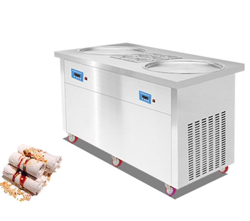PF2R-6C Fried Ice-cream Roll Cart Rolled Ice Cream Maker Machine Fry Cold Plate Ice Cream Roll Cart Machine