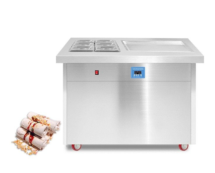 PF1S-6C Fruit Flavor Cold Plate Ice Cream Machine with 6 Buckets Rolled Fried Ice Cream Machine