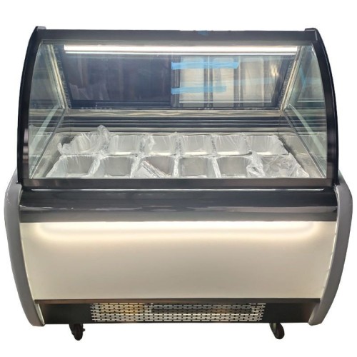 Hot Sale Ail Cooling Ice Cream Display Showcase with Freezer Gelato Display Cabinet Fridge for Business