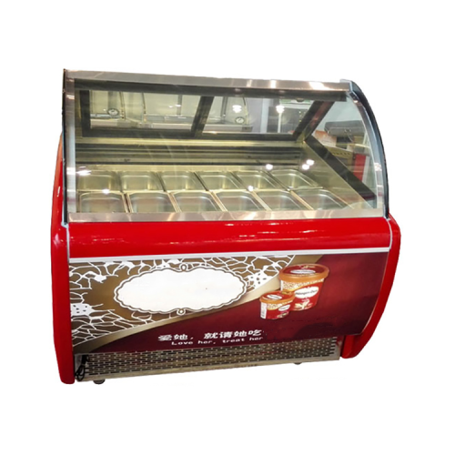 Hot Sale Ail Cooling Ice Cream Display Showcase with Freezer Gelato Display Cabinet Fridge for Business