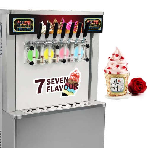 370-User Friendly Design 7 Flavor Soft Ice Cream Machine Commercial Soft Ice Cream Machine