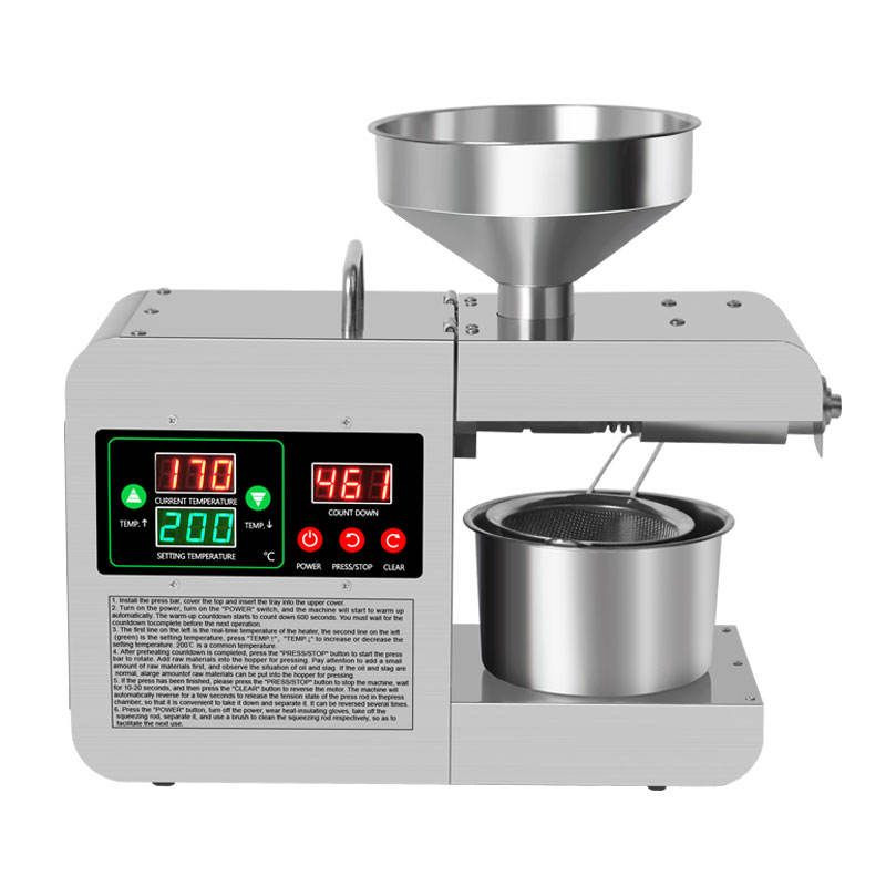 Automatic X8S Oil Press Machine Electric Peanuts Sesame Sunflower Seeds Oil Press Machine Cold Oil Press Machine for Bu