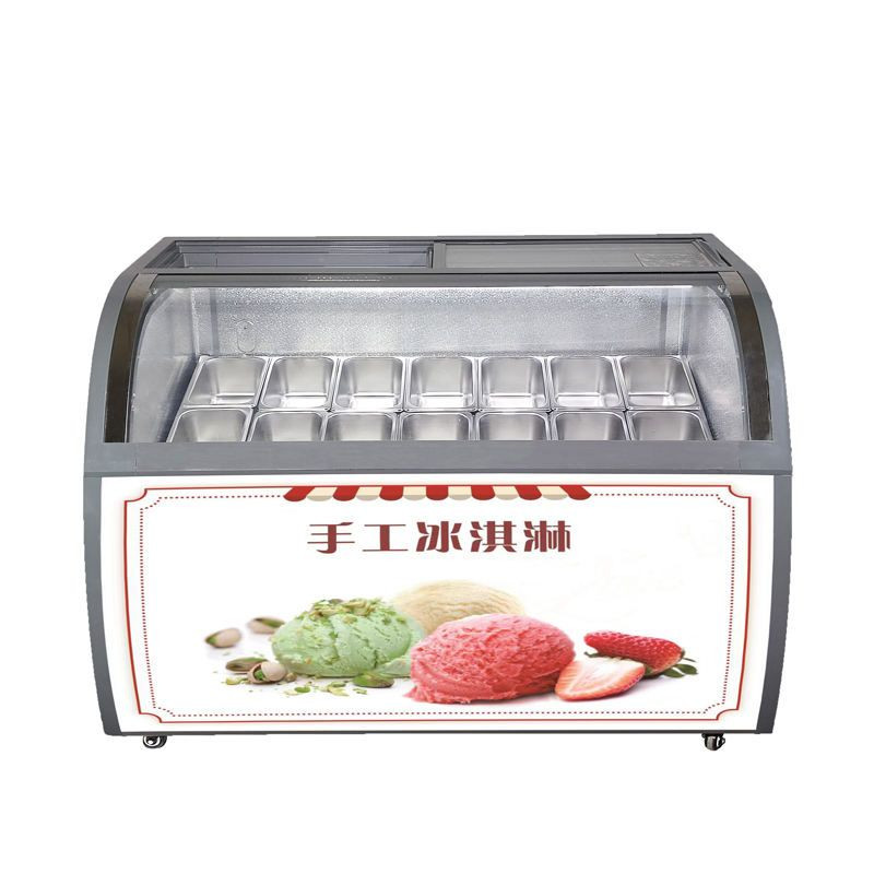 Commercial Gelato Ice Cream Display Showcase Freezer Electric Gelato Display Cabinet
