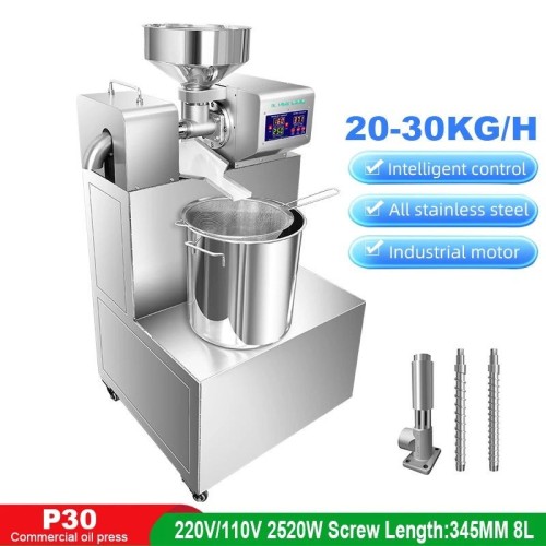 P30 Large Capacity Commercial Oil Press Machine for Sunflower & Sesame Seeds Cold Pressing Technology Plant Material