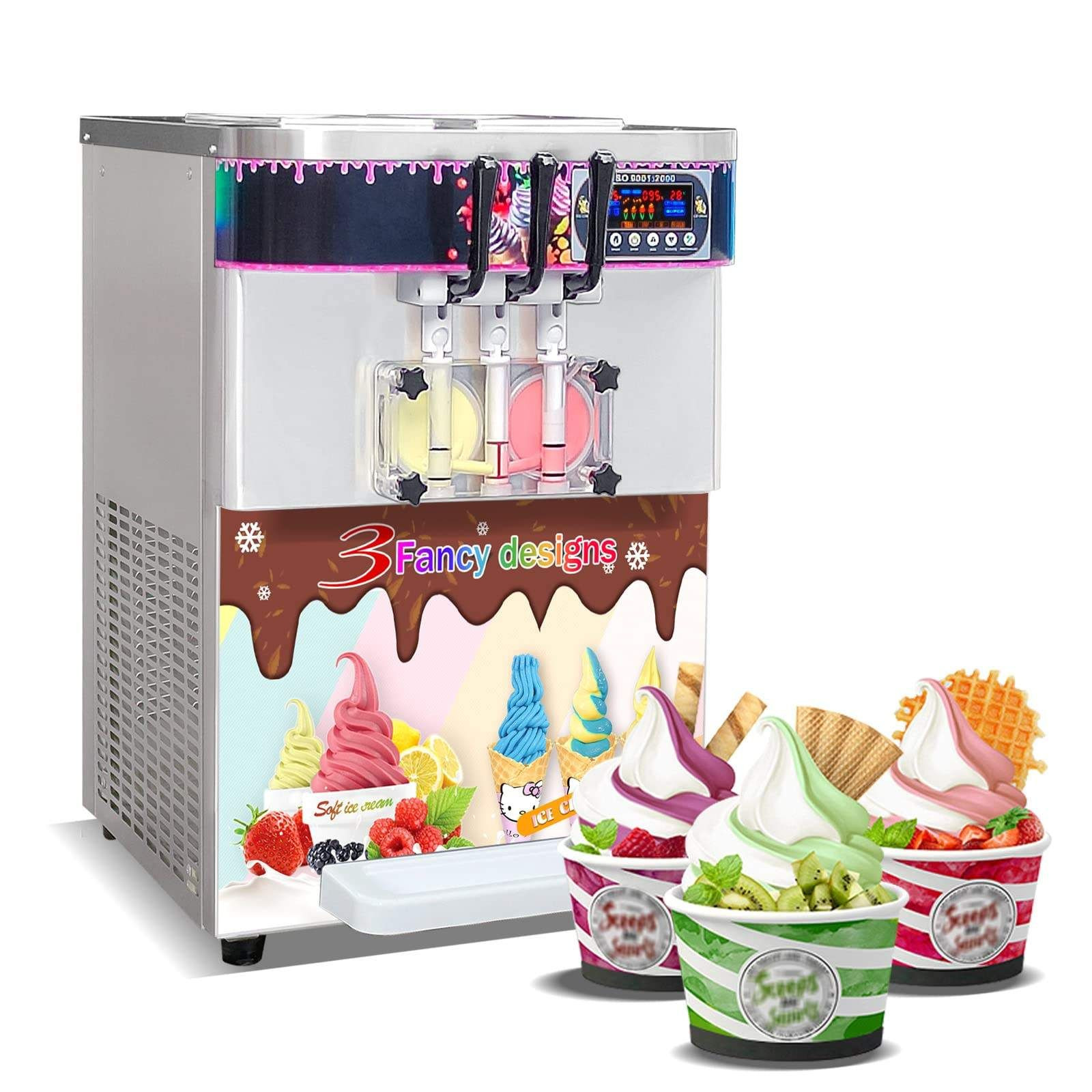 ICM-335 Commercial Small Ice Cream Maker Tabletop Soft Ice Cream Machine for Sale