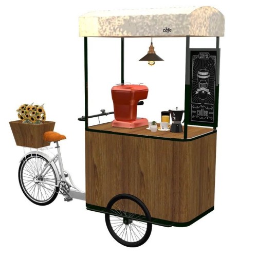 Customized Design Hot Dog Food Vending Cart 3 Wheels Coffee Tricycle Cart